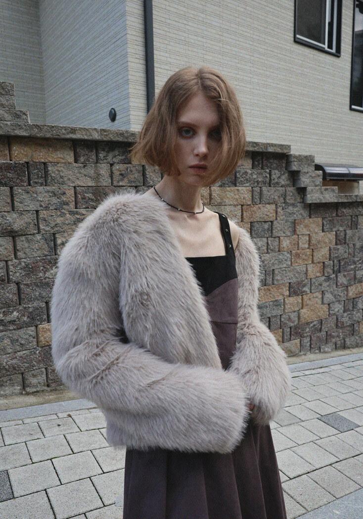 ECO FUR JACKET 003_GRAY