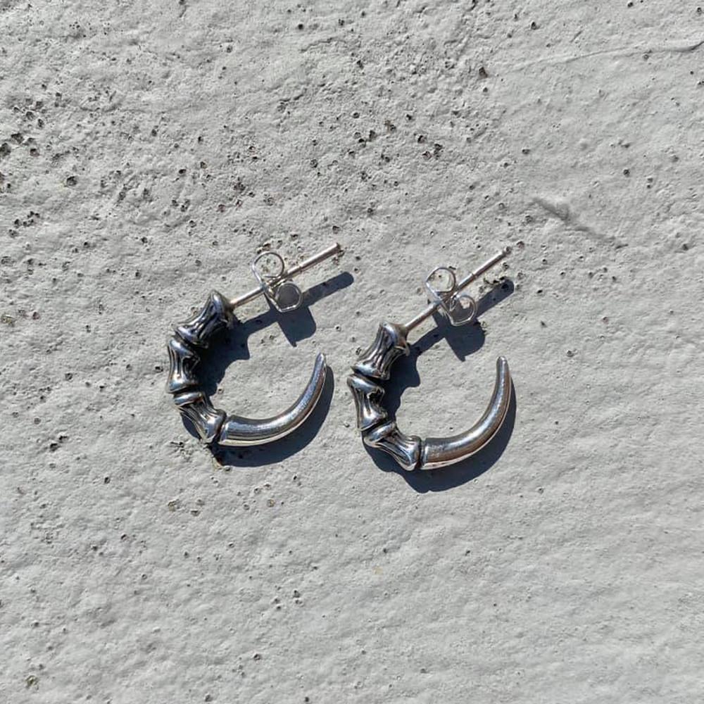 Antique horn 925silver earring