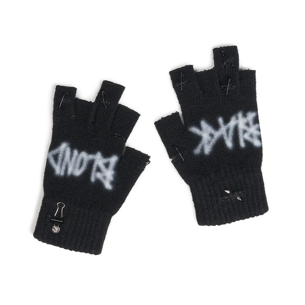 BBD Graffiti Logo Ripped Hand Warmer Gloves (Black)
