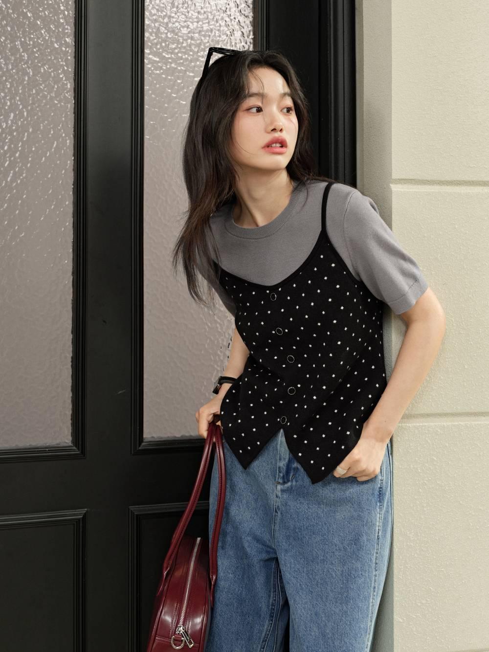 페이크 투피스 탑