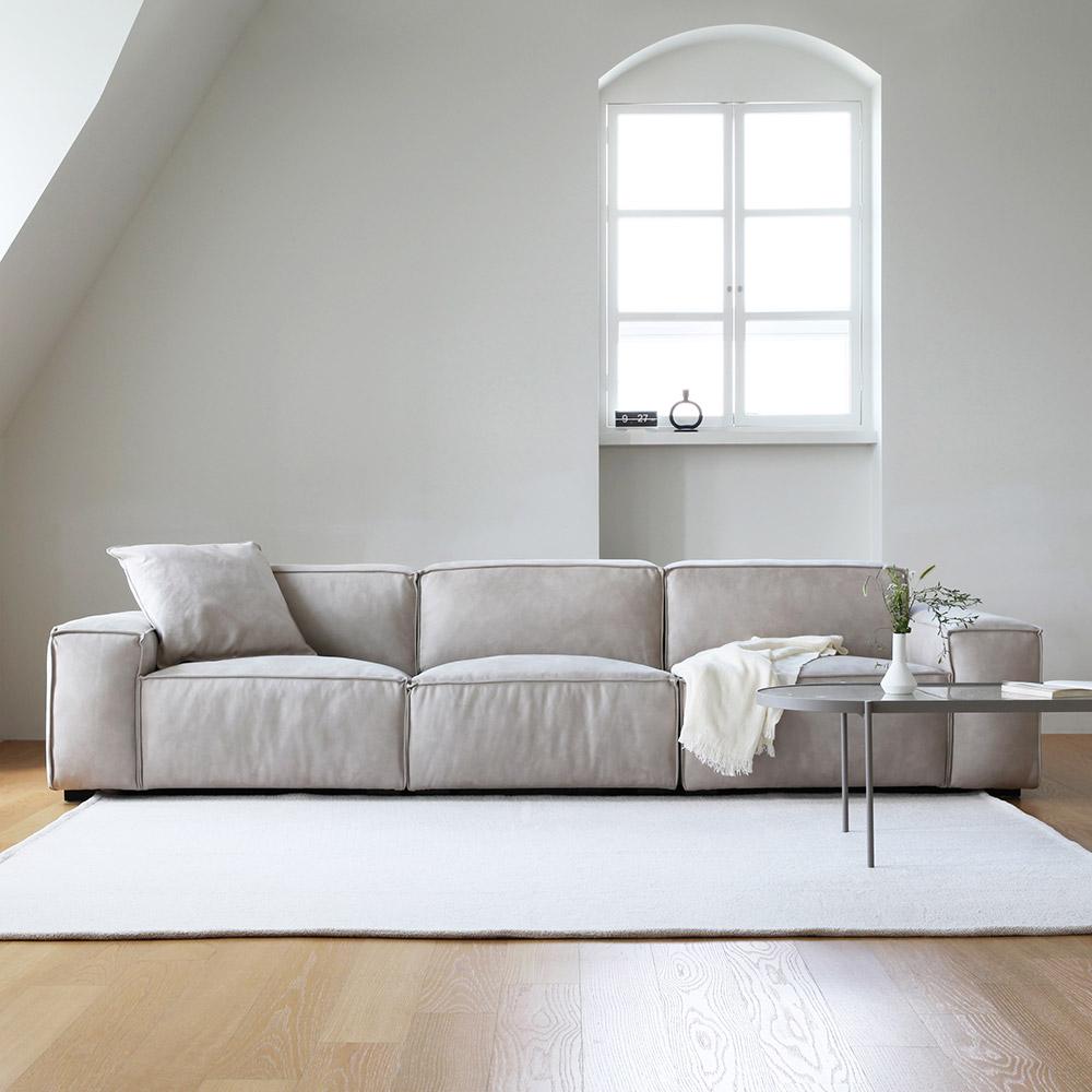 테라 브루투스 레더 패브릭 4인 소파