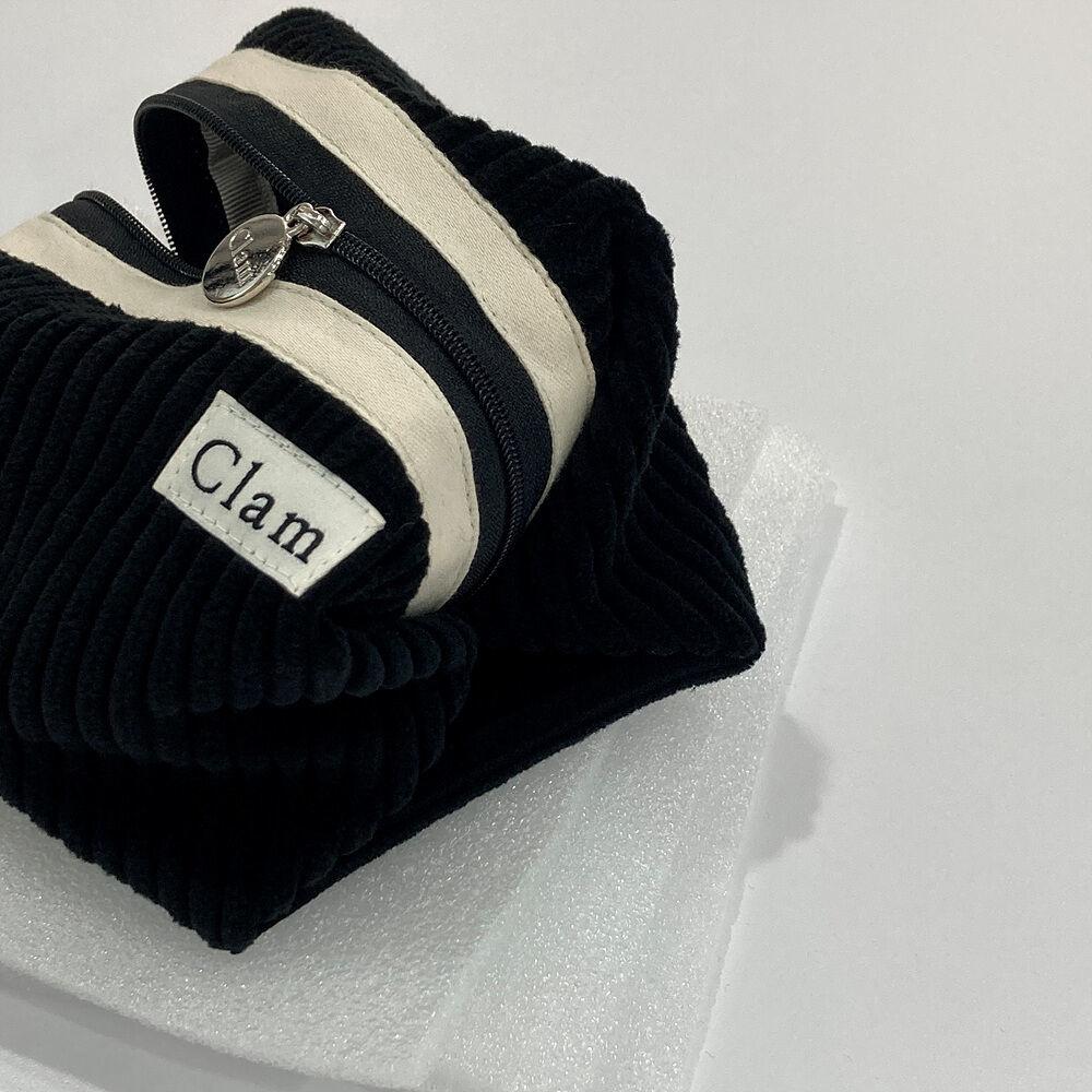 Clam round pouch _ Corduroy black