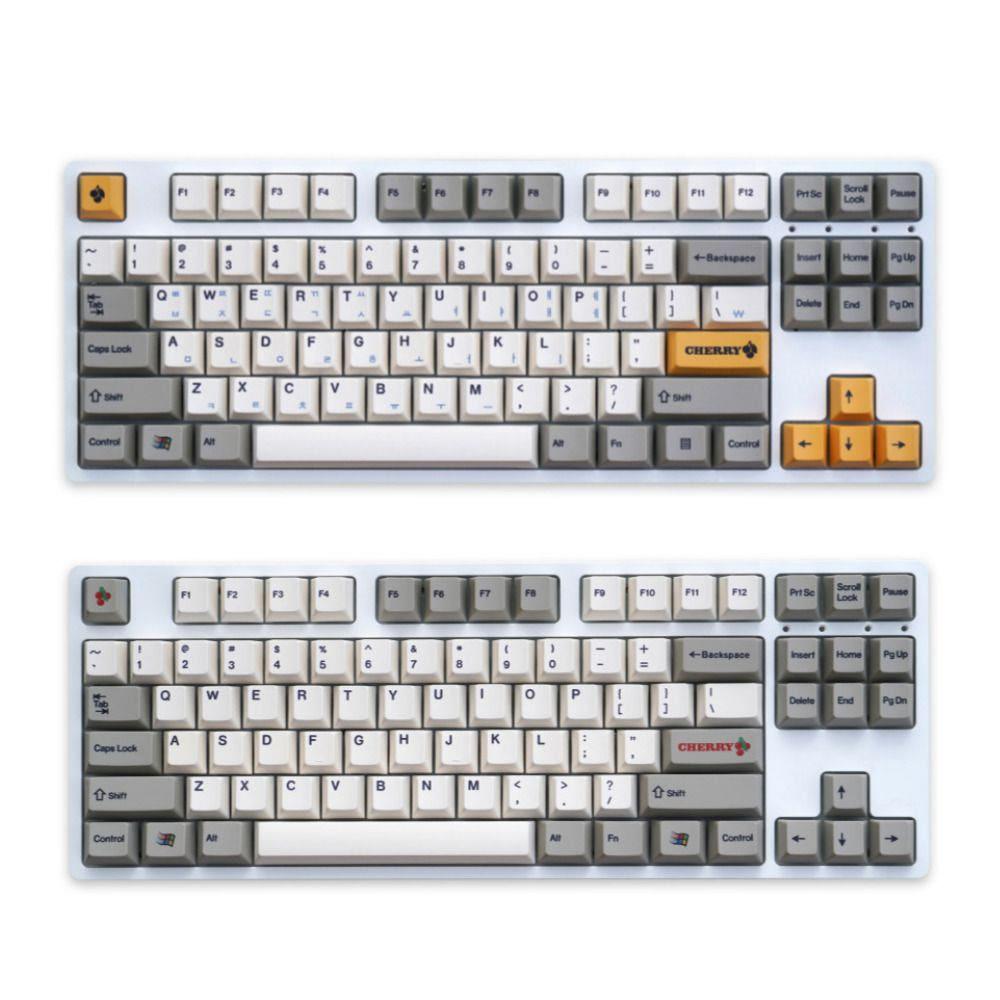 레트로 체리 클래식 베이지 키캡 PBT 체리 염료승화 Mac 영어/한글각인 (150키)