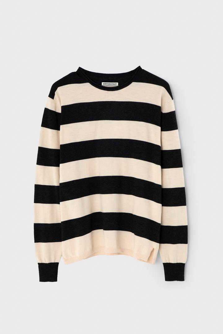 BIRTHDAYSUIT STRIPE ROLLNECK KNIT (BLACK)