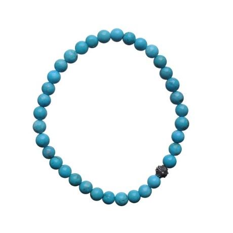 CHROME HEARTS 6MM TURQUOISE 1SILVER BEADS&BRACELET 크롬하츠 터키석 비즈 팔찌