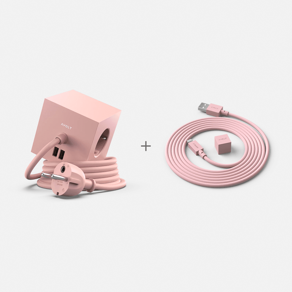 [AVOLT] [SET] AVOLT Square 1 + Cable 1, 올드 핑크