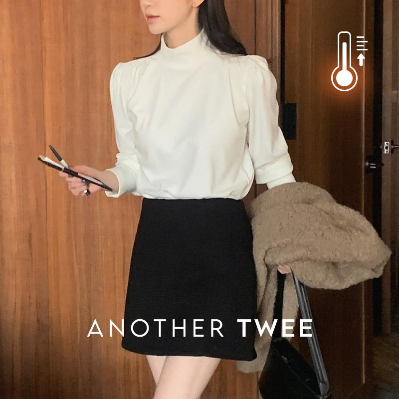 반폴라기모티✨오늘출발🚀#제작 [tts0601] 헤디아 반하이넥 퍼프 티셔츠(반폴라티,반하이넥티,기모티,이너티,퍼프티,긴팔티,루즈핏티)