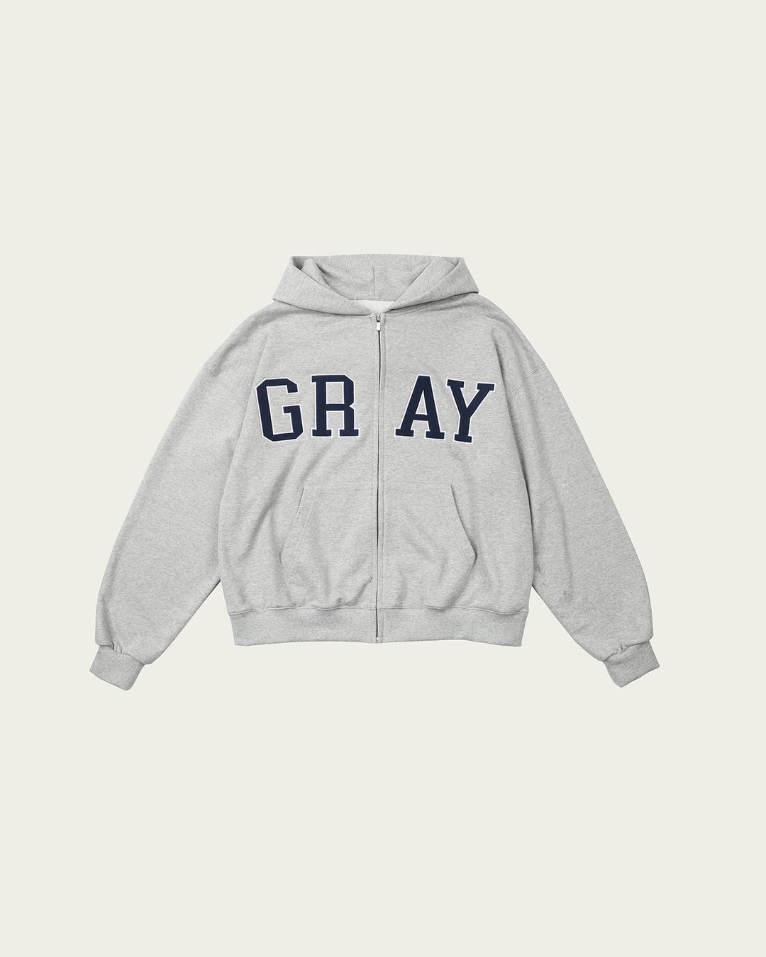 GRAY Patch Hoodie Zip-Up - Gray