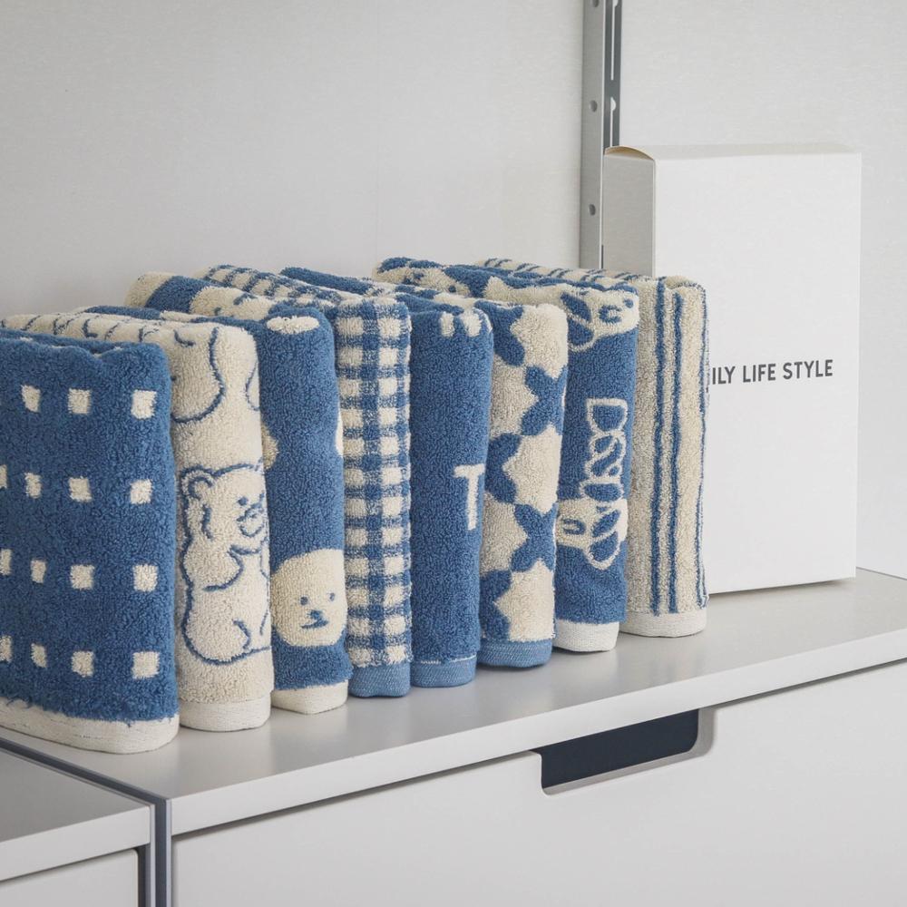 [블루 핸드타올 증정]메종드코튼 블루이 젤리즈 호텔타올 선물세트 코마 40수 190g 2매