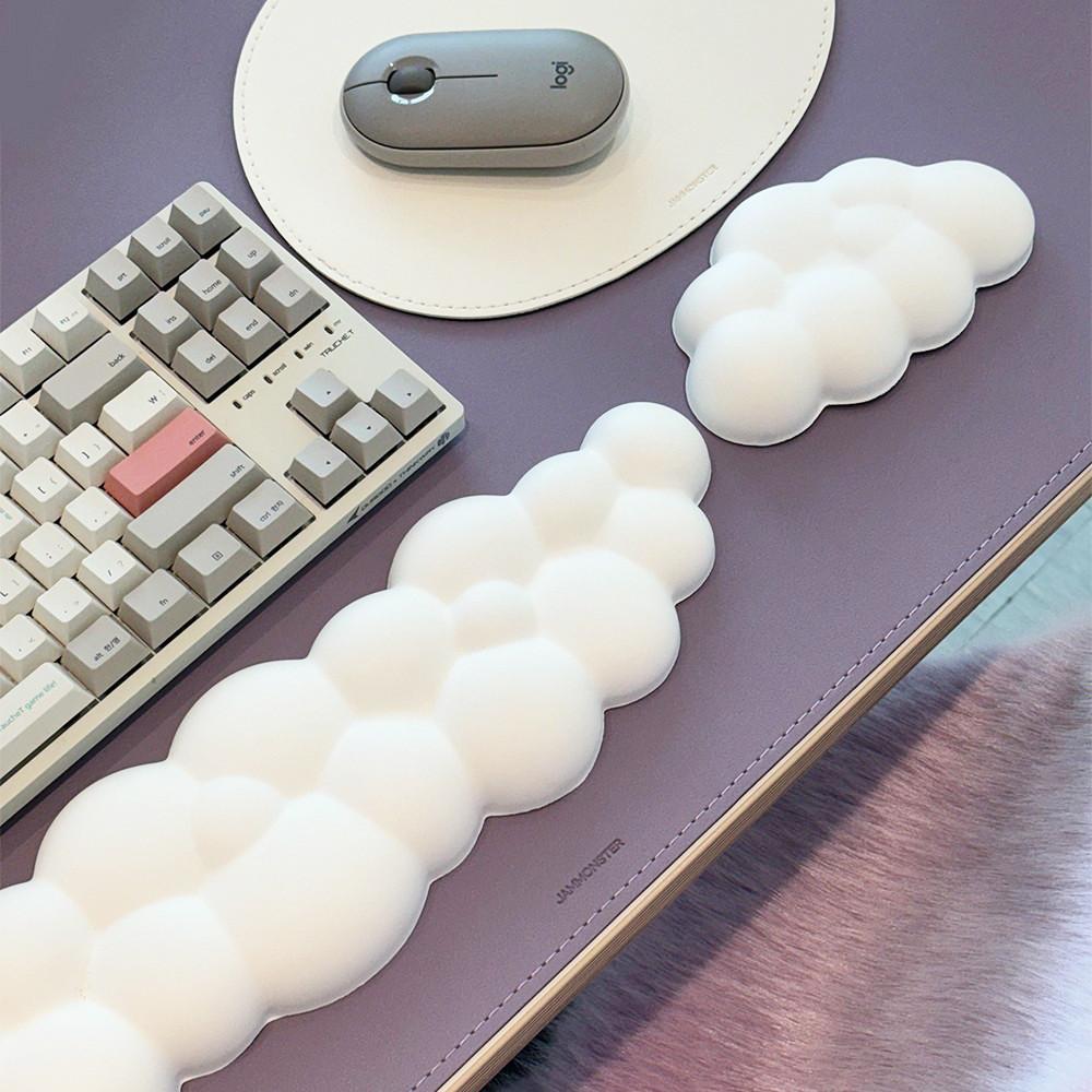 잼몬스터 메모리폼 구름 마우스 손목 받침대 키보드 팜레스트 세트