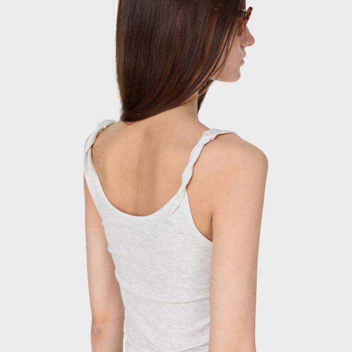Shoulder Twist Sleeveless Top, MELAGE GRAY