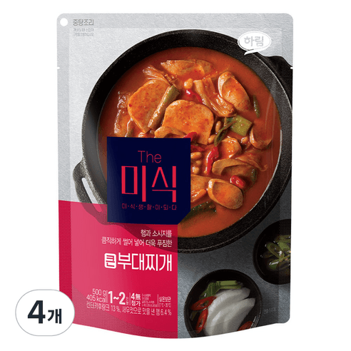 더미식 큰 부대찌개, 500g, 4개 - 즉석탕/찌개 | 쿠팡