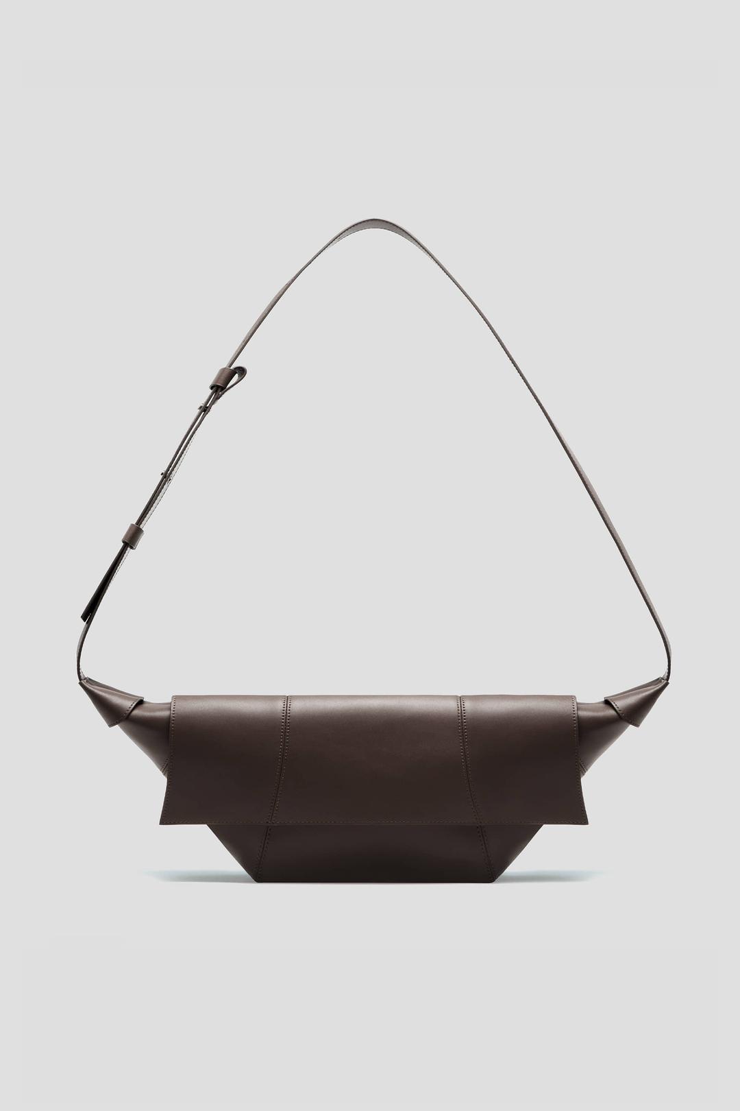 SMALL PALACE LEATHER HOBO BAG - WALNUT