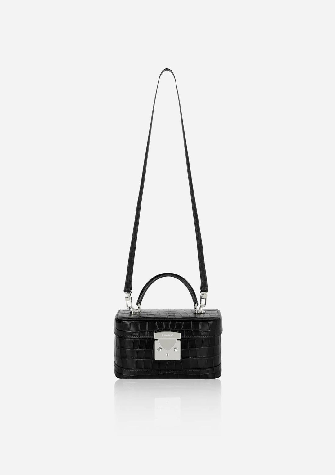 Halfmoon box bag - 블랙 크로커 로듐