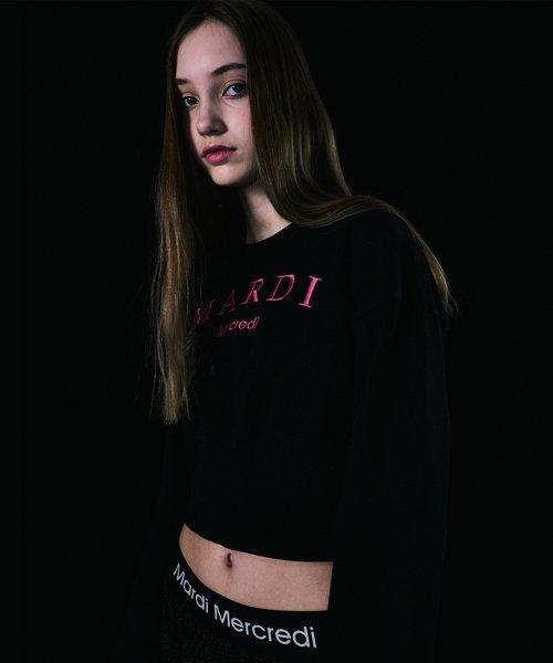 WORDINGMARDI ITERFACE CROP SWEATSHIRT_BLACK