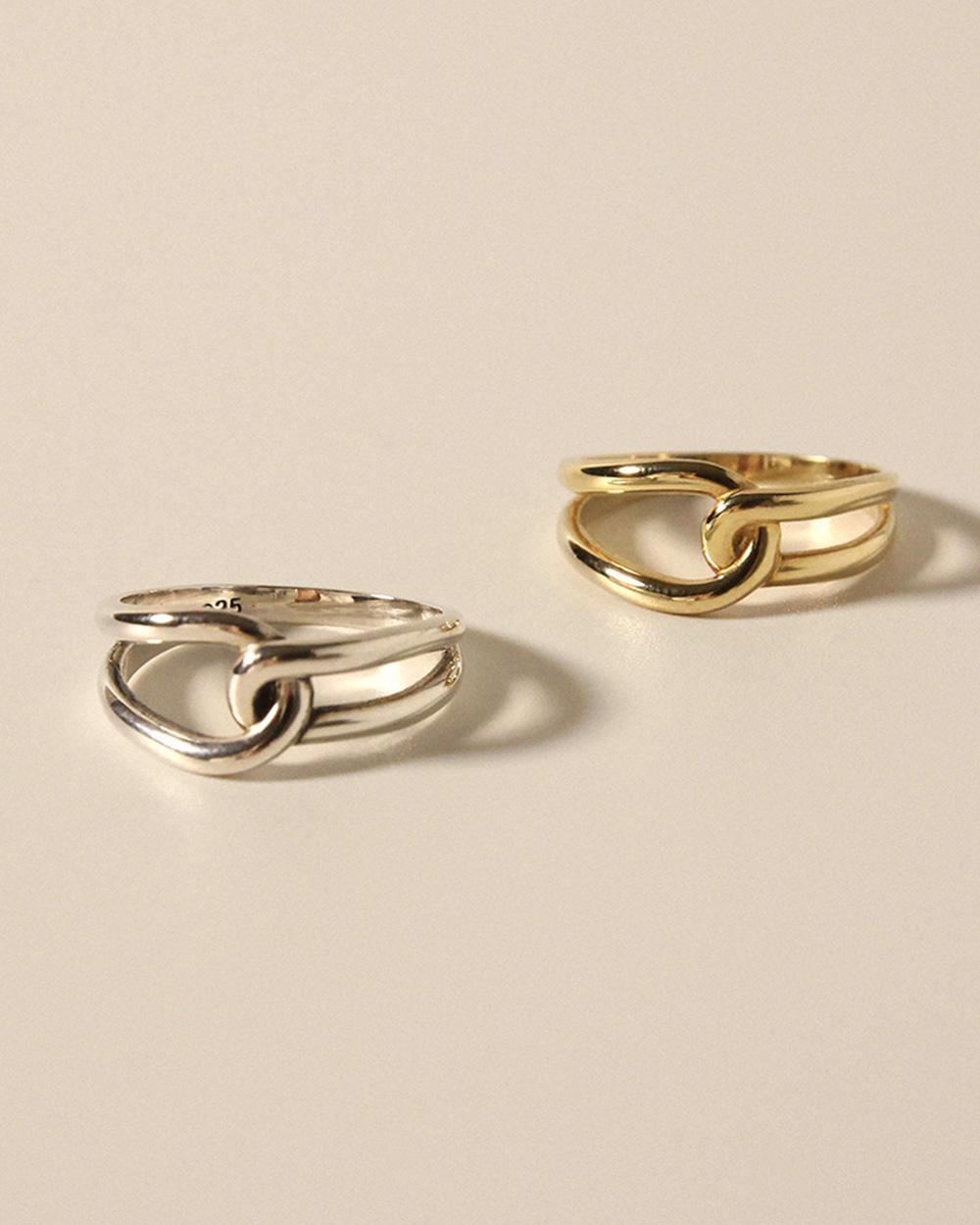 [925 silver] R-064  / unbalanced cross unique ring (2color)