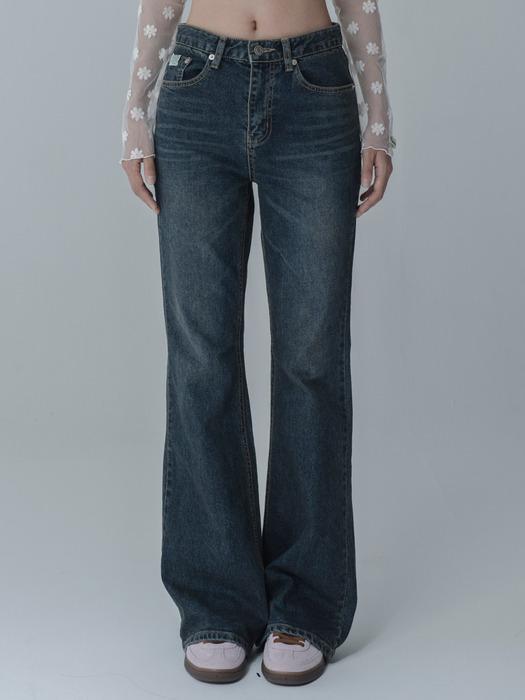 BOOTCUT SEMI SPAN DENIM PANTS_VINTAGE NAVY