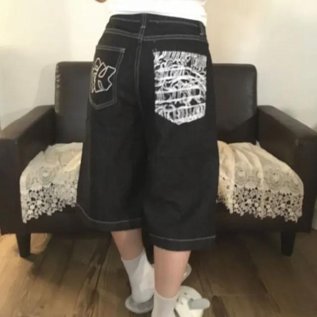 블랙 생지 스티치 5부 데님 버뮤다 팬츠