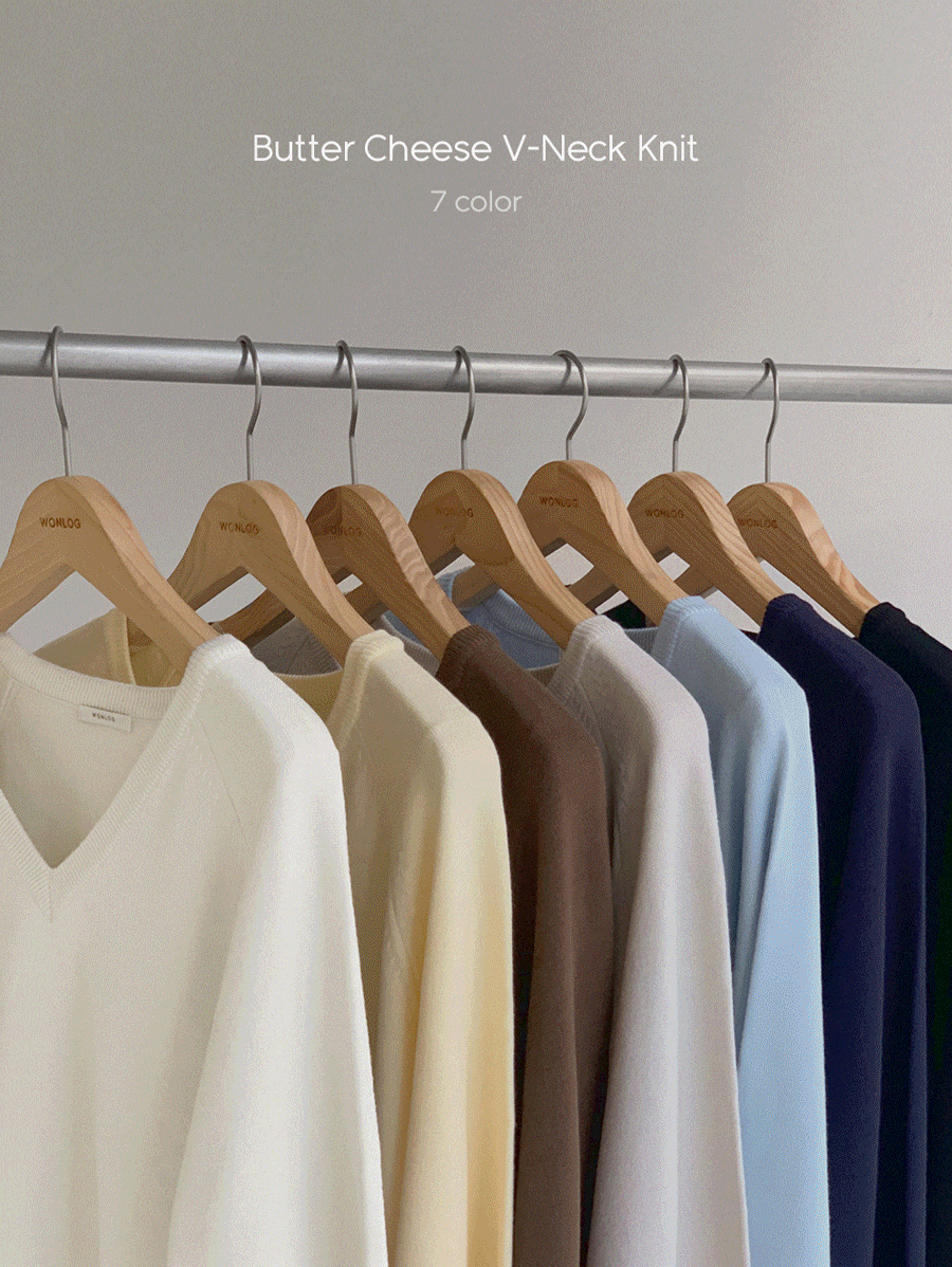 원로그 [겨울❄/+뉴 컬러/7color] WONT 버터 치즈 브이넥 니트