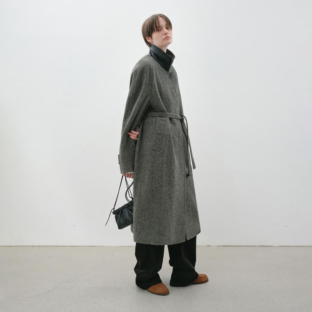 HERRINGBONE WOOL COAT _ HERRINGBONE