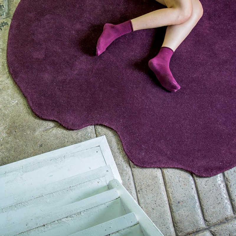 북유럽 럭셔리 퍼플 와인 거실 수입 비정형 울원단 대형 러그 초대형 카페트 인테리어