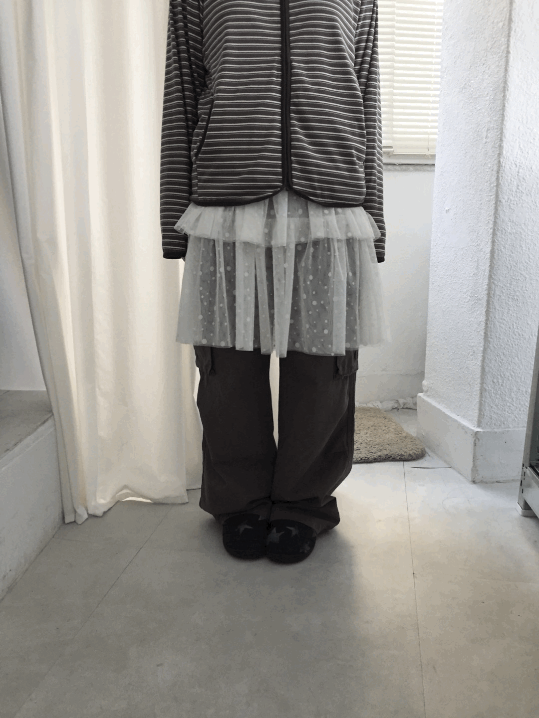 dot layered skirt (2c)