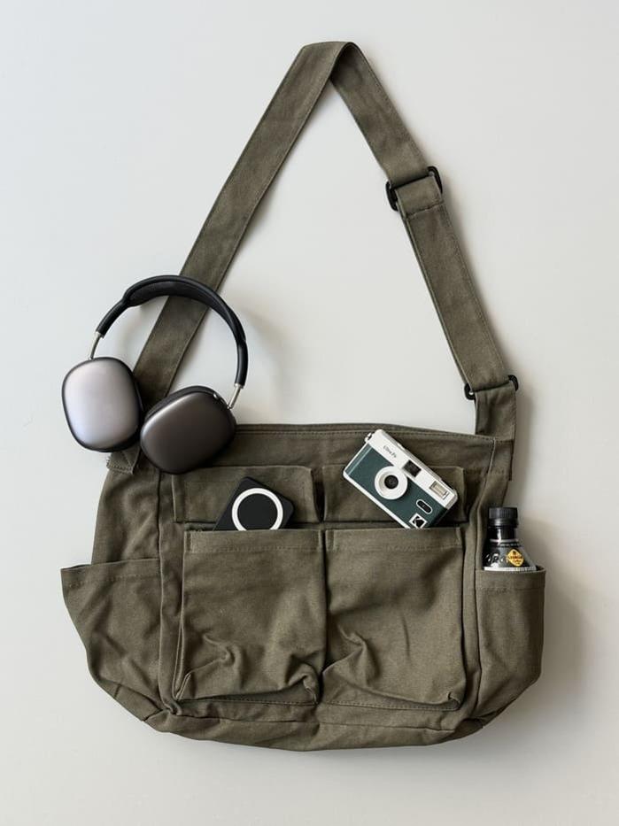 패브릭 포켓 크로스백 (2color)