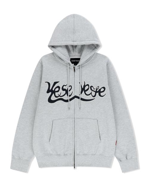 Y.E.S Snail Logo Zip-up Hoodie Grey