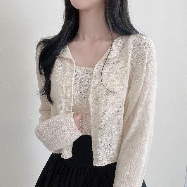 [가디건set,여름까지 쭉~] 코튼캔디 골지 나시 라운드넥 가디건 세트 _브링잇