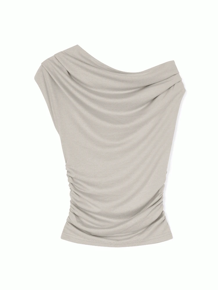unbalance shirring t [2color]