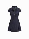 Denim Collar Button Mini Dress