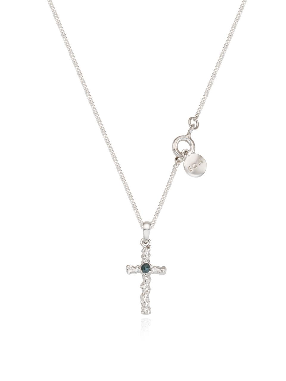 Twig Cross Necklace (rough diamond)