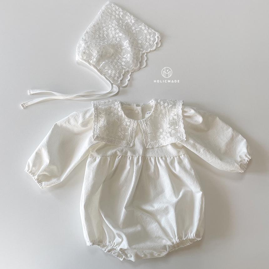 [당일발송] 홀릭메이드 블러썸카라슈트 북유럽 신생아 여아 50일 100일 200일 돌 아기 촬영 옷