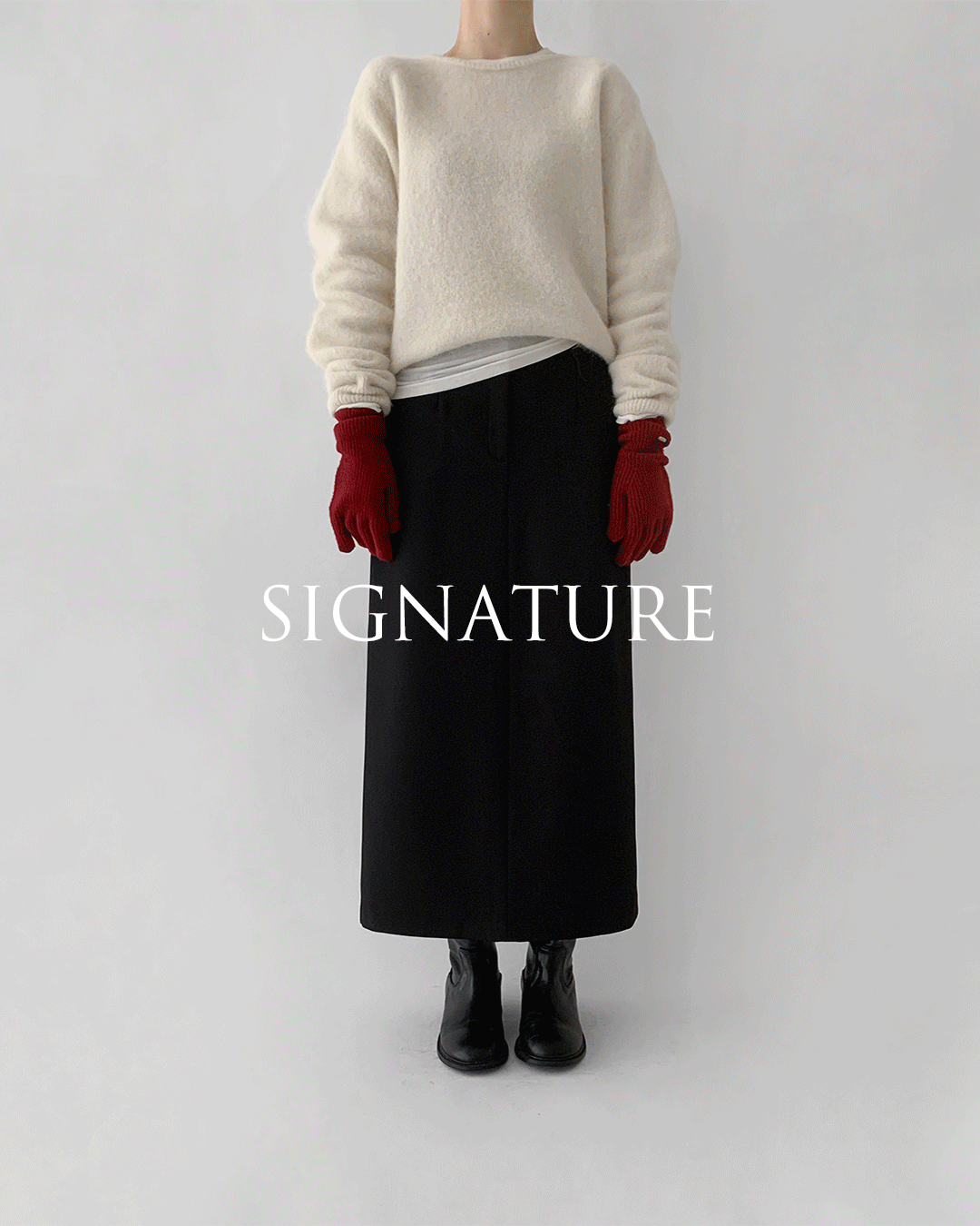 그루밍 Signature belted skirt