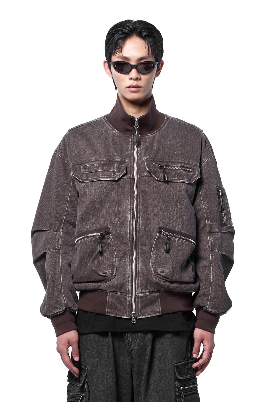 LM WASHED COTTON TANKER JACKET (BROWN)