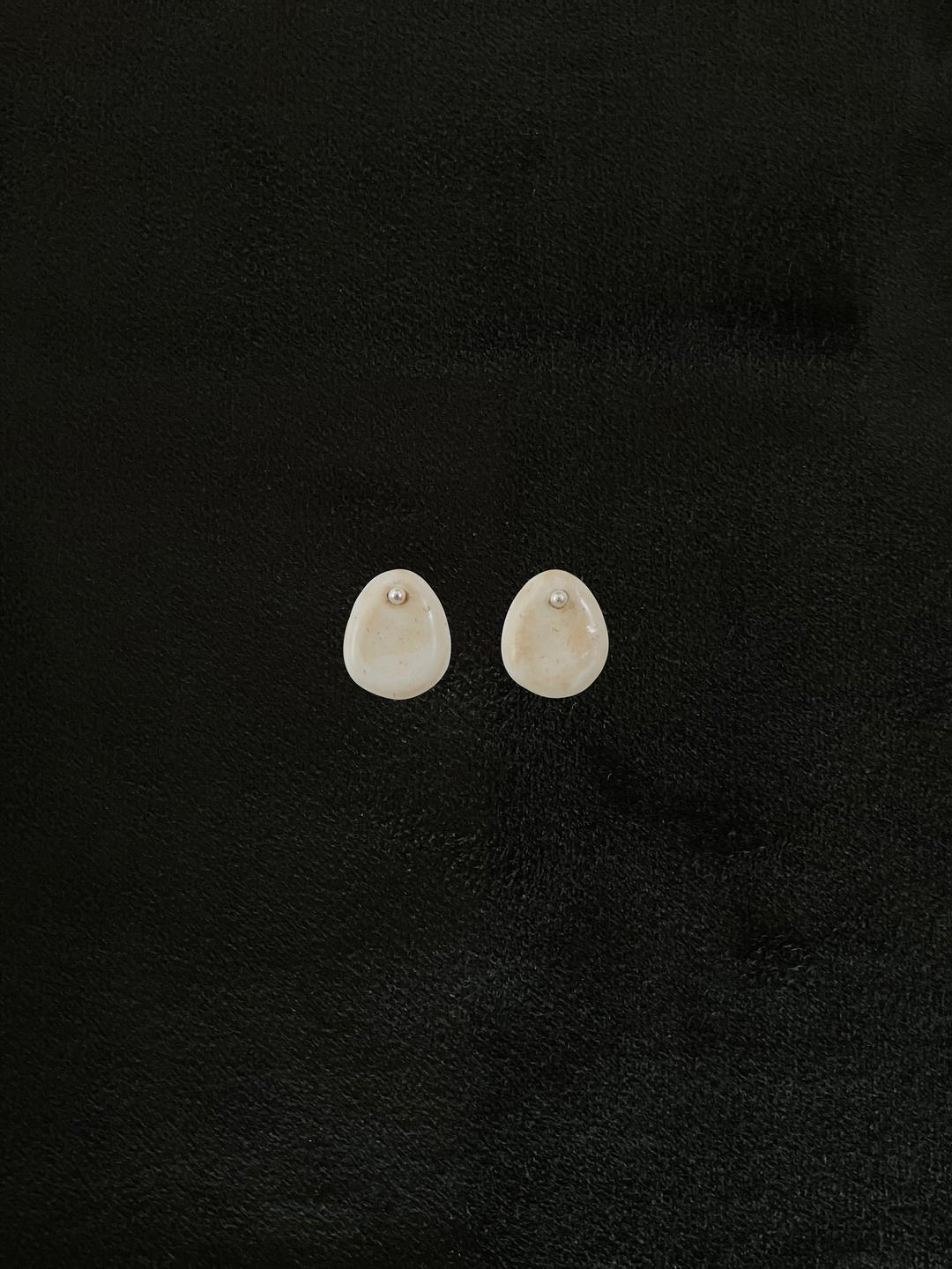 Texture Drop Earring - Natural Vanilla
