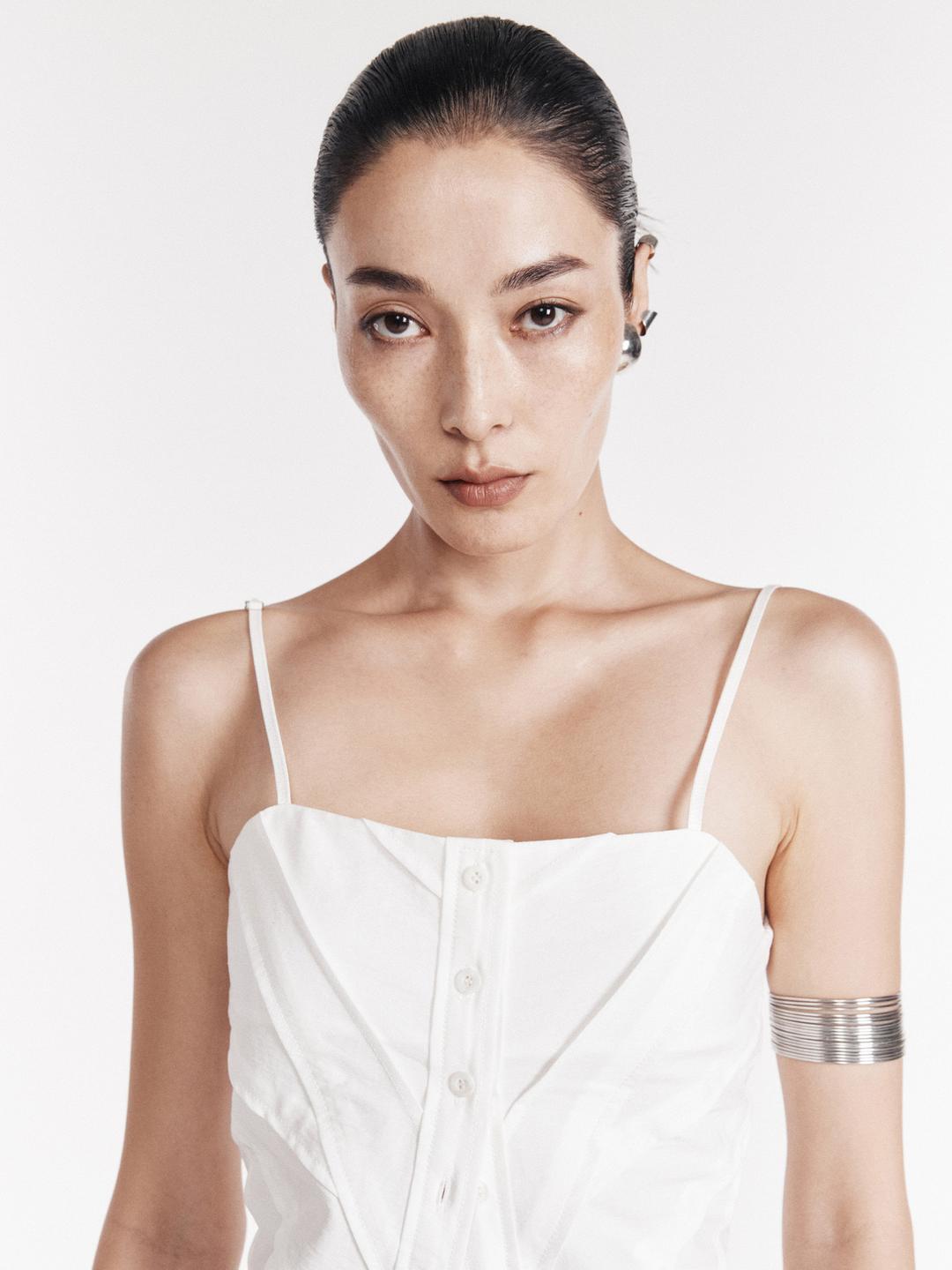 Motor Biker Top (White) / White