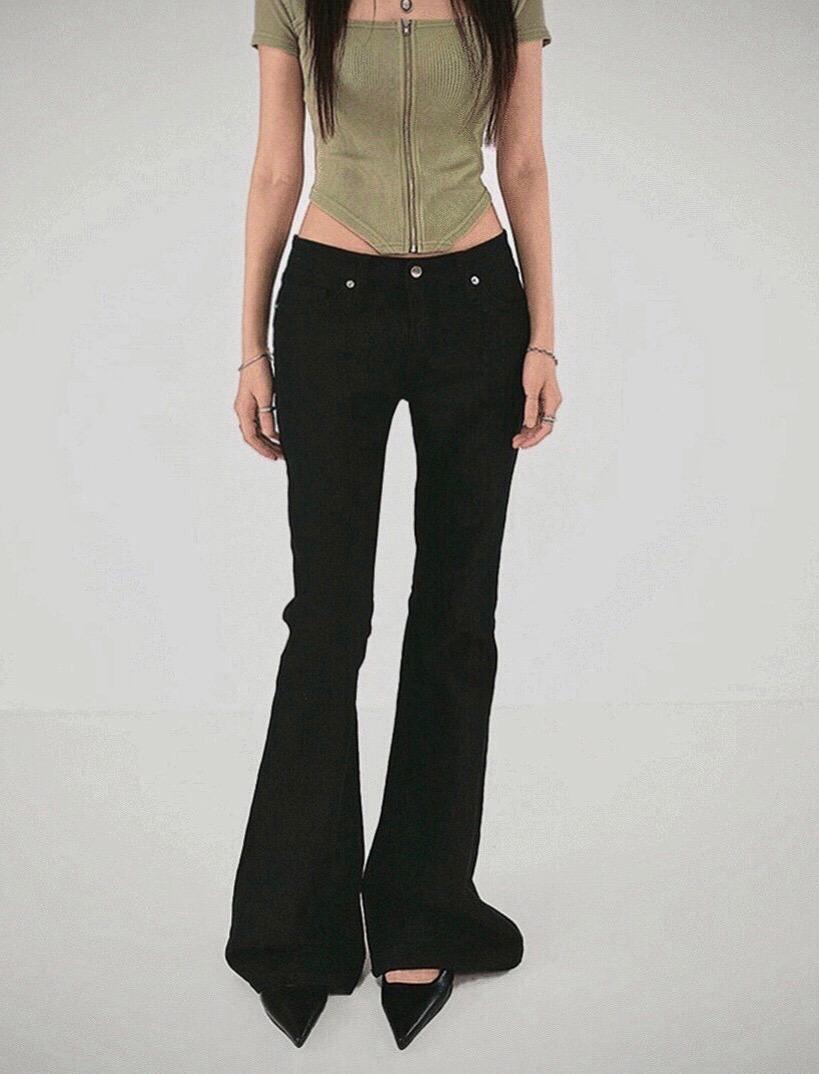 시크윈 [당일출고] 뉴 로우라이즈 슬럽 리얼부츠컷 롱팬츠