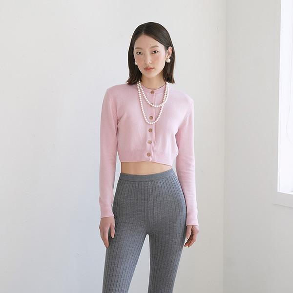 Pure wool ribbed leggings (Grey)