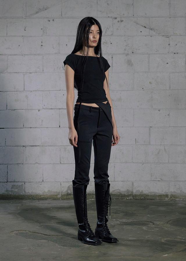 BASIC BOAT NECK T, BLACK