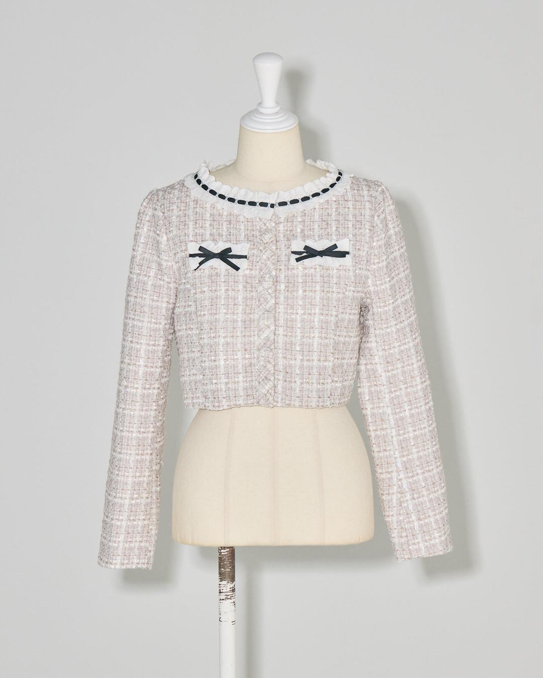 コットンフリルツイードジャケット