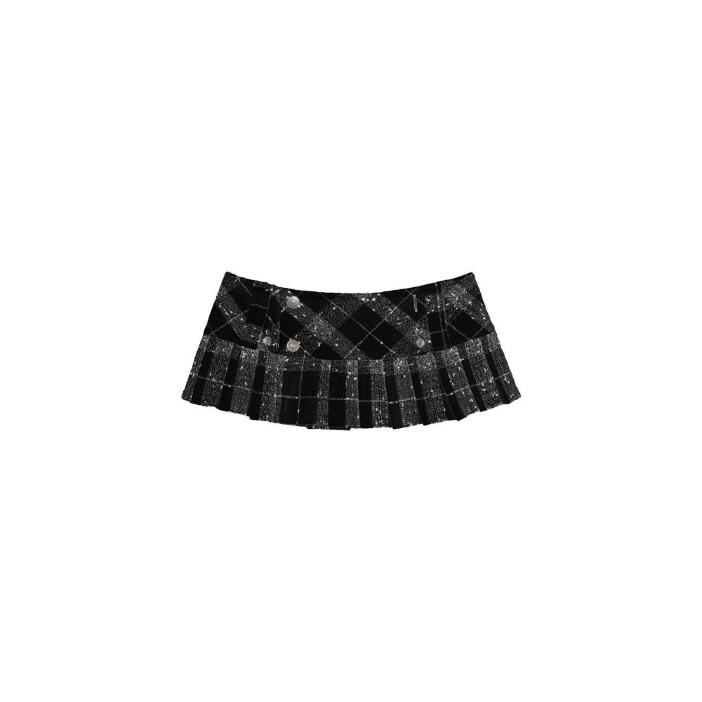 [BONNAE : 본네] Micro mini pleats skirt (Black)