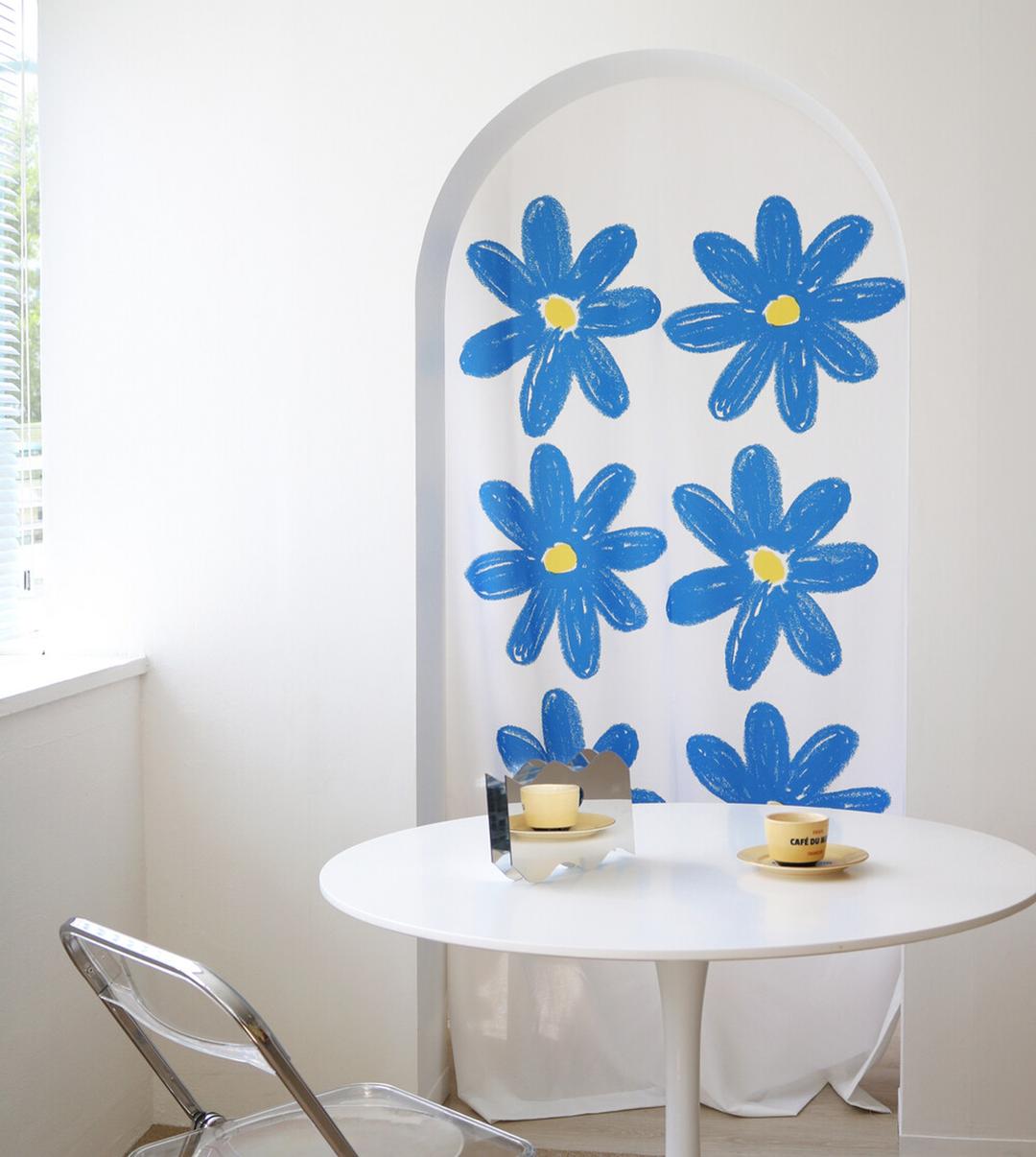 blue daisy 포인트 커튼