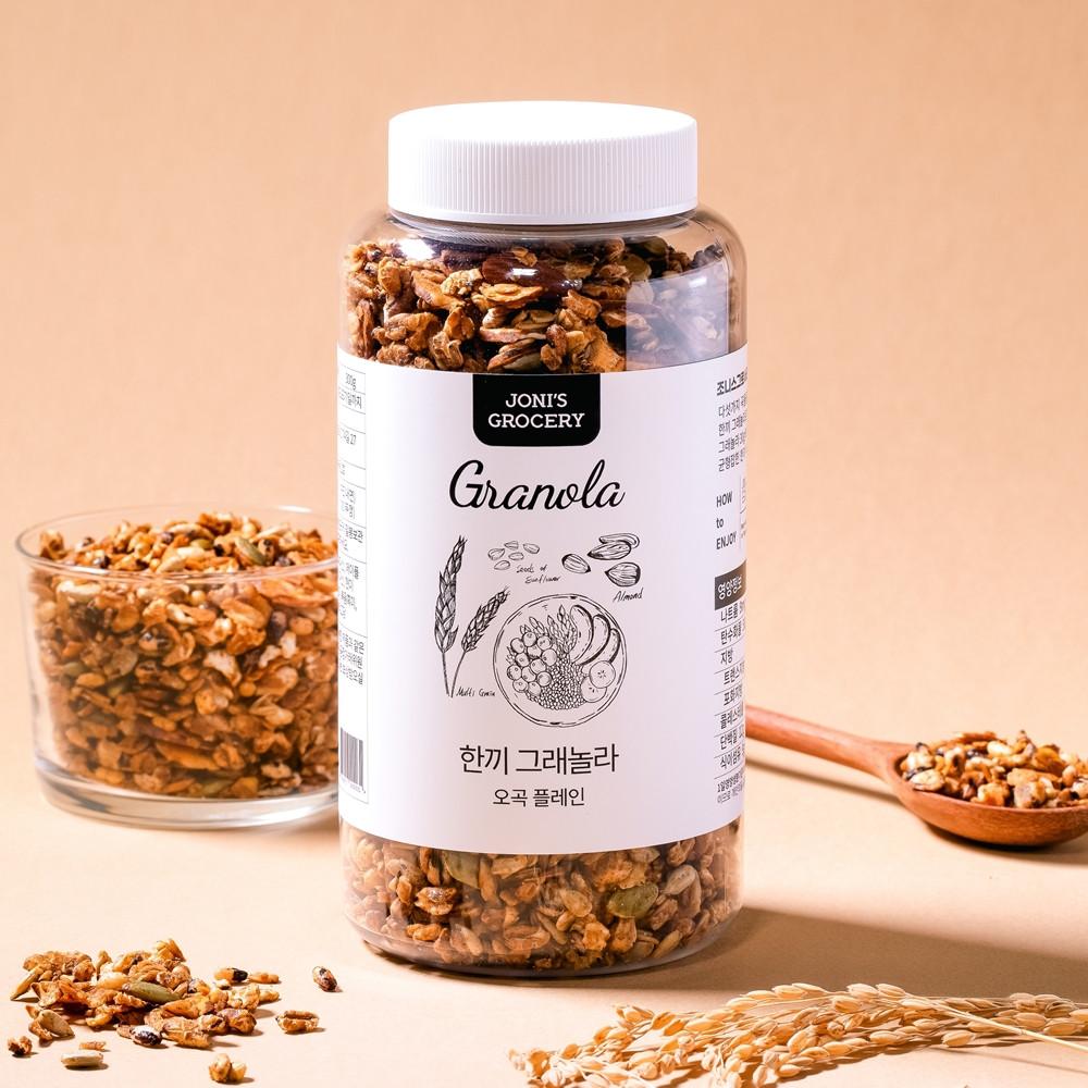 조니스그로서리 한끼 그래놀라 오곡 플레인 카카오 수제그래놀라 무설탕 시리얼 260g