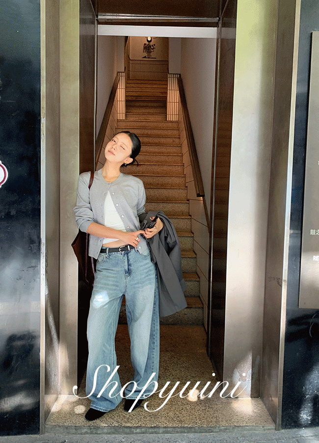 유이니 [오늘출발/핏굿] Baby washed denim pants (1color)