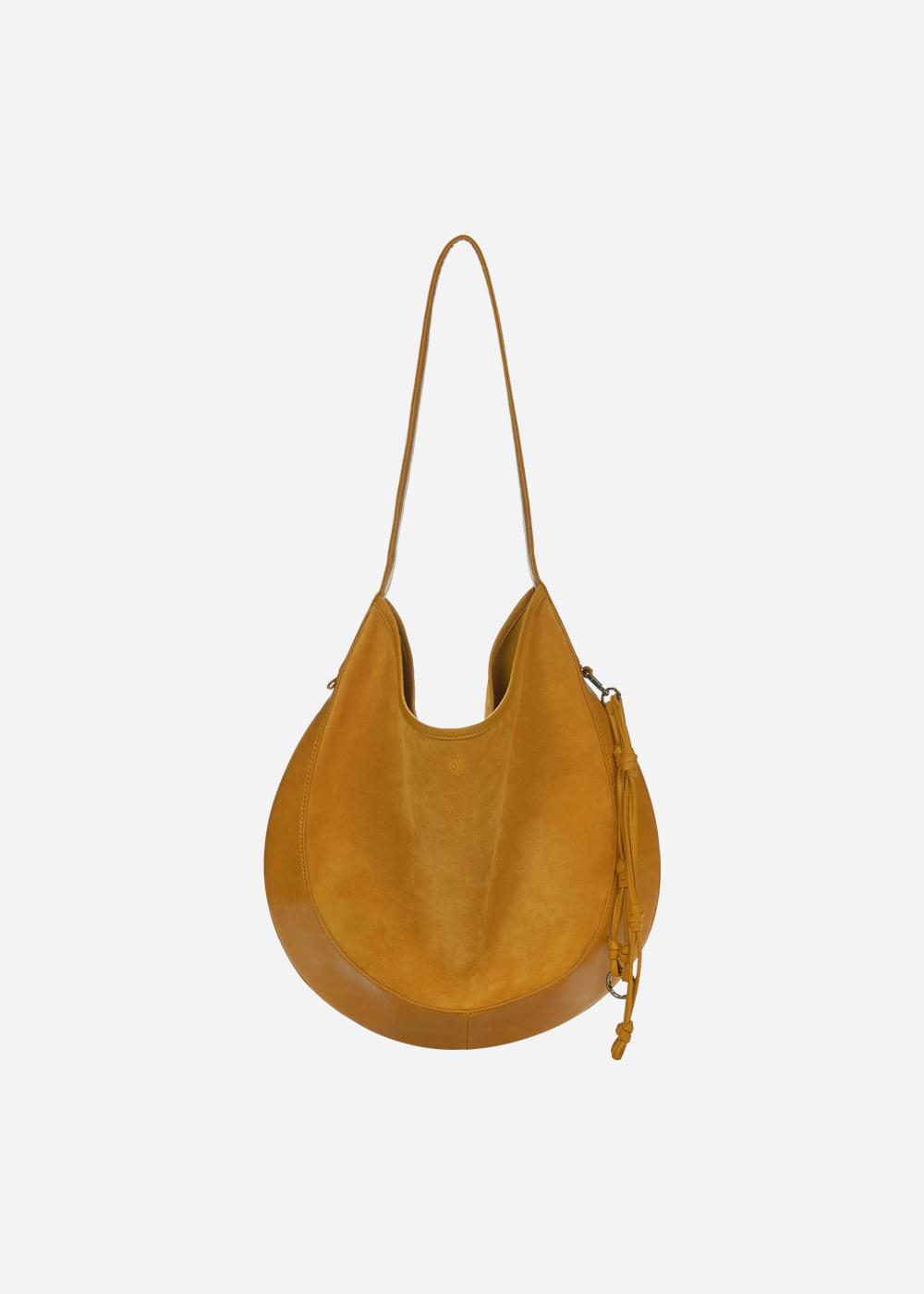 Curvee Hobo Suede Bag Mustard
