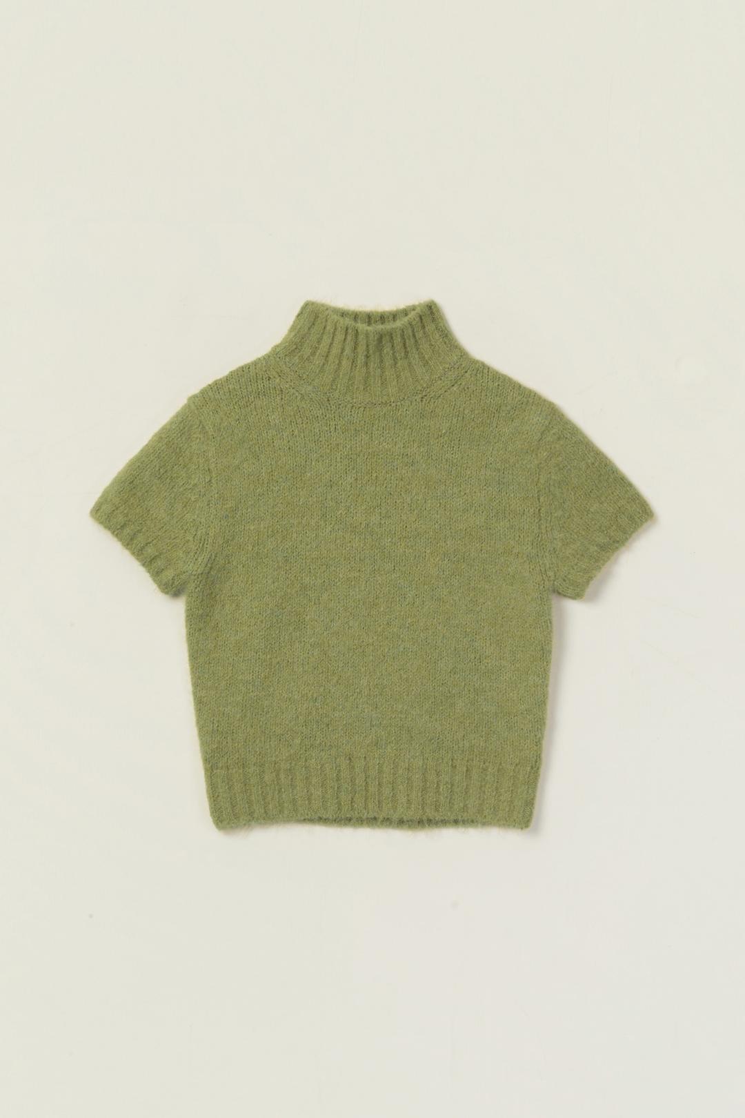 ALERA ALPACA TURTLENECK HALF KNIT_LIGHT GREEN