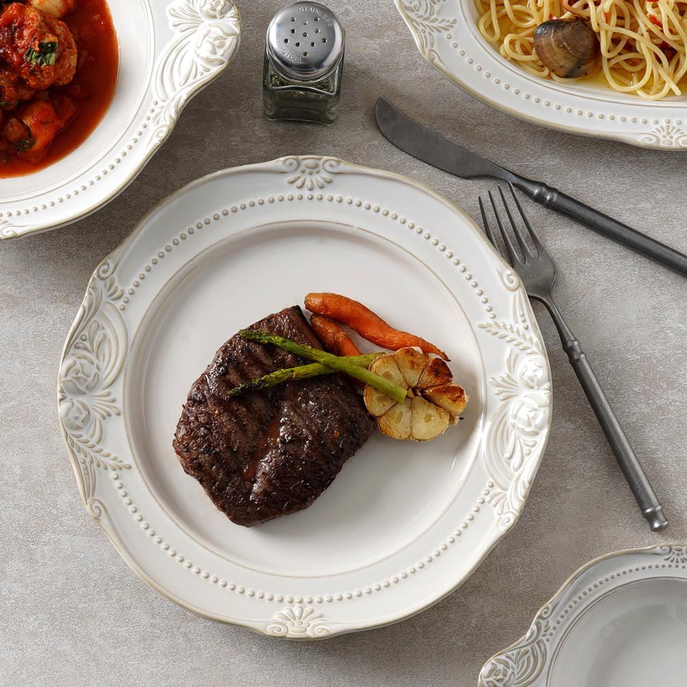 엔틱 카페 원형 접시 1호 빈티지 플레이팅 양식 디너 케이크 파스타 스테이크 그릇