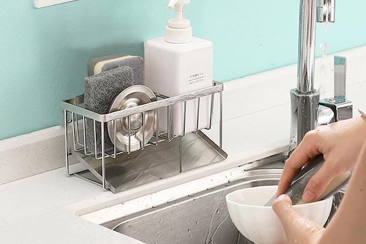 콸콸콸 자동물빠짐 올 스텐 수세미거치대 수세미 정리대 받침대