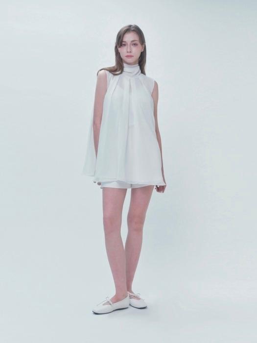 [4TH] Marseille Chiffon Blouse & Mini Dress  -  PURE WHITE